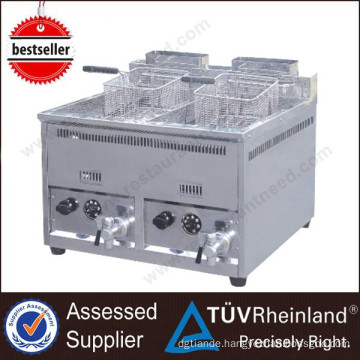 (Ce)Restaurant Equipment Commercial Counter Top 2-Tank 2-Basket Gas Continuous Donut Fryer